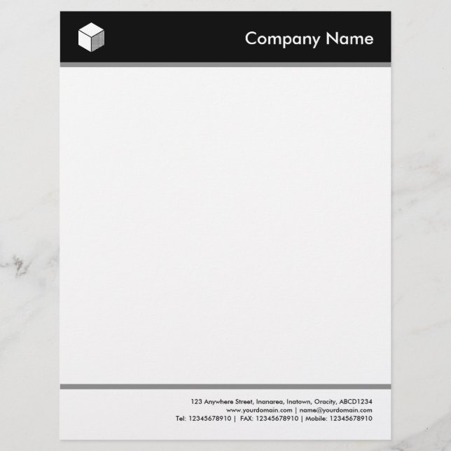 Headed and Footed Customized Letterhead (Front)