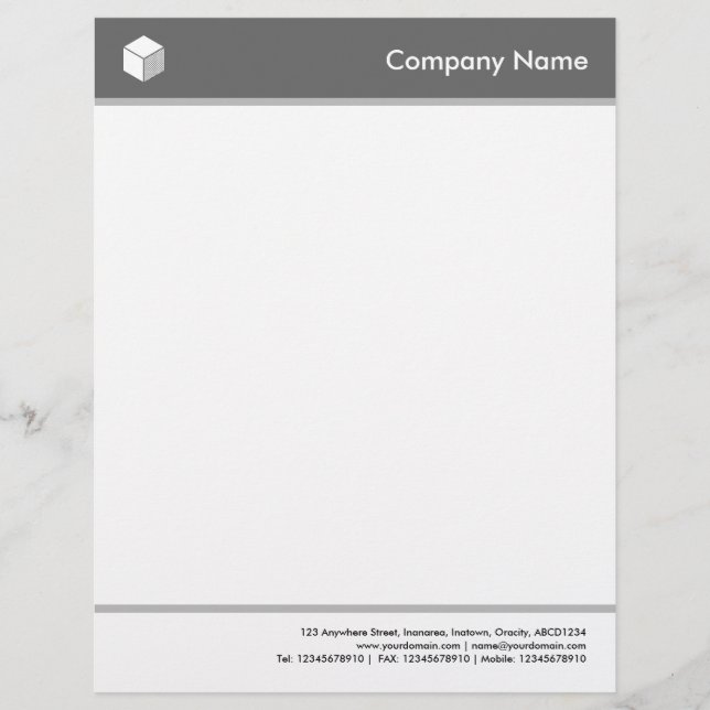 Headed and Footed - Grey Letterhead Template (Front)