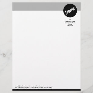 Header and Circle - Black and Grey Custom Letterhead