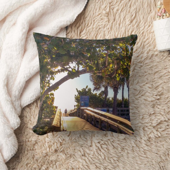 Heading for the Beach Throw Pillow (Blanket)