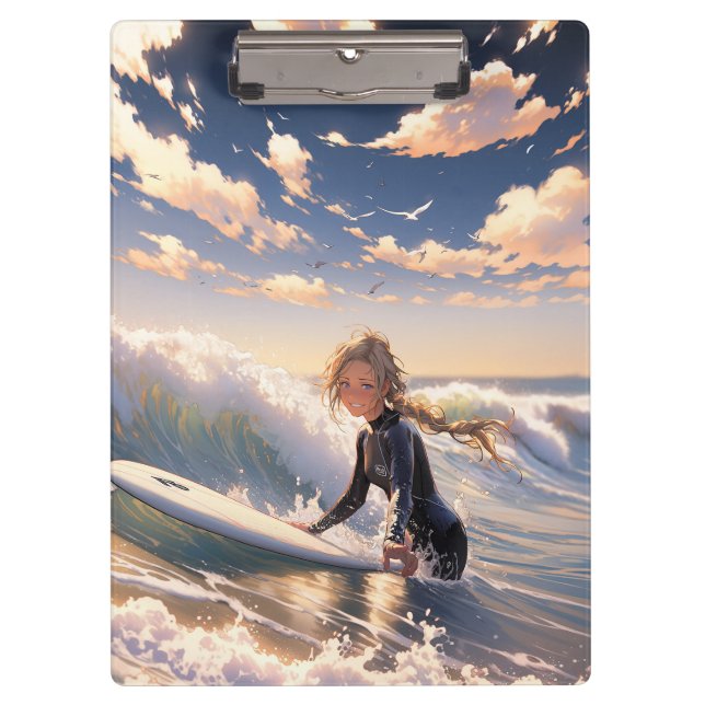 Heading out to catch a wave clipboard (Front)