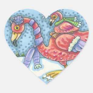 HEADING SOUTH PINK FLAMINGOS HOLIDAY STICKERS