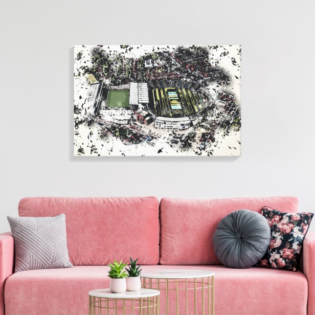 Headingley Cricket & Rugby Stadiums, Leeds Canvas Print (Insitu(LivingRoom))