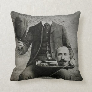 Headless Chap, Creepy Portrait Throw Pillow