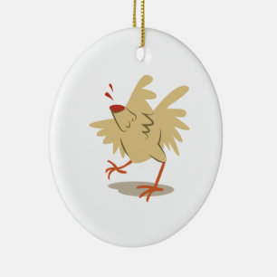 Headless Chicken Ceramic Tree Decoration