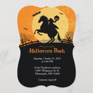 Headless Horse Man Halloween Party Invitation