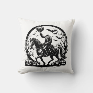 Headless Horseman Halloween Circle Design Cushion