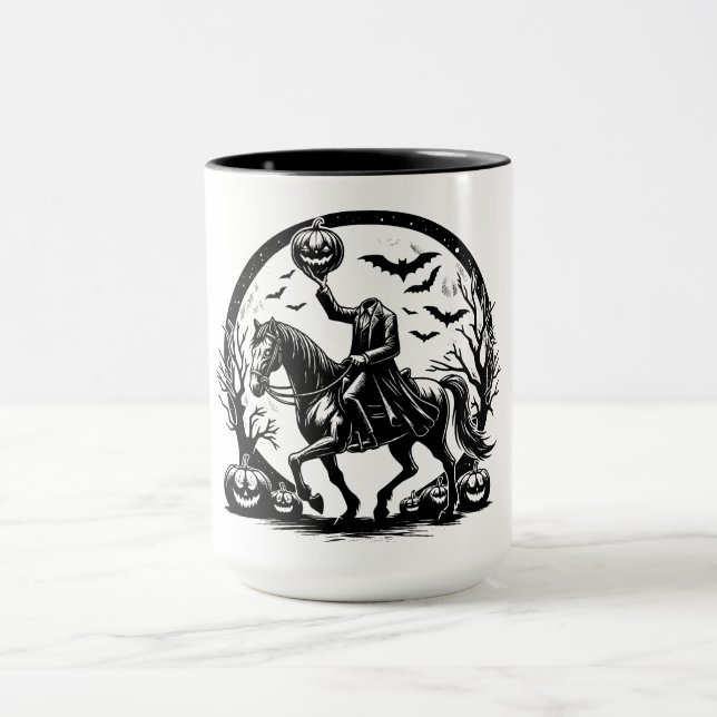 Headless Horseman Halloween Circle Design Mug (Center)