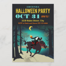 Headless Horseman Halloween Party Invitations