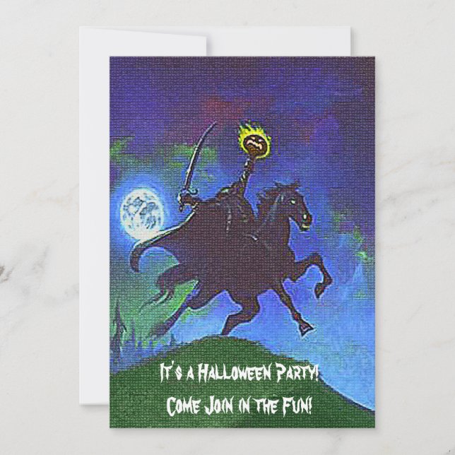 Headless Horseman in the Blue Light Invitation (Front)