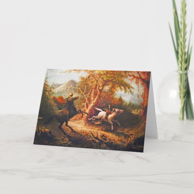 Headless Horseman Pursuing Ichabod Crane Card (Front)