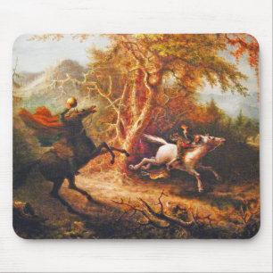 Headless Horseman Pursuing Ichabod Crane Mouse Mat