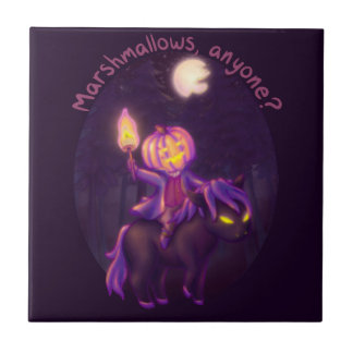 Headless Horseman Roasting Marshmallow Art Tile