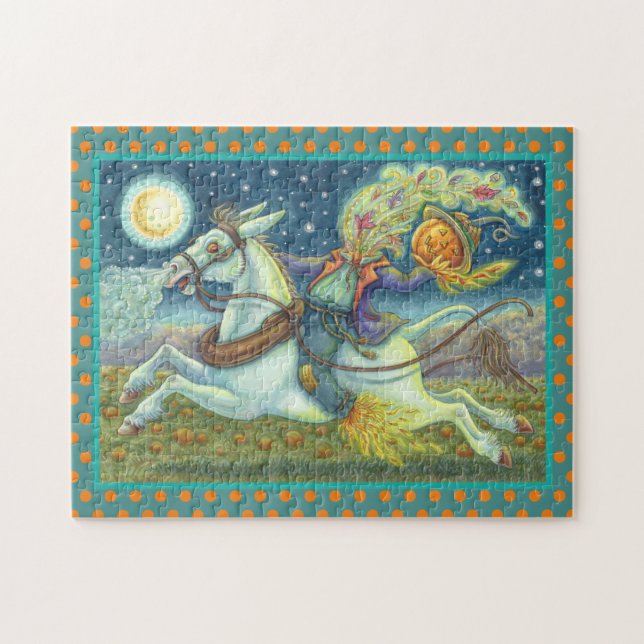 HEADLESS HORSEMAN SCARECROW ON WHITE MULE PUZZLE (Horizontal)