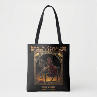 Headless Horseman Sleepy Hollow Dare to Cross Gold Tote Bag
