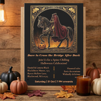 Headless Horseman Sleepy Hollow Dare to Cross Invitation