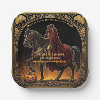 Headless Horseman Sleepy Hollow Dare to Cross Paper Plate