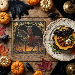 Headless Horseman Sleepy Hollow Gold Dare to Enter Napkin