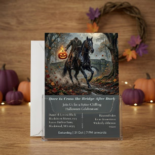 Headless Horseman Sleepy Hollow Midnight Halloween Invitation