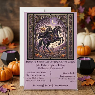 Headless Horseman Sleepy Hollow Midnight Purple Invitation