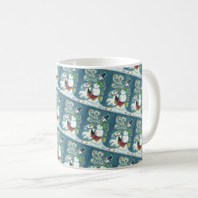 HEADLESS HORSEMAN SNOWMAN, XMAS HALLOWEEN HUMOR, COFFEE MUG (Front Right)