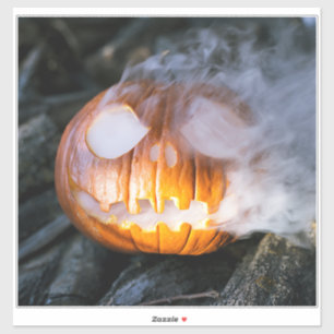 Headless Horseman's Jack-o-Lantern Head a Flame