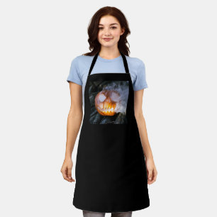 Headless Horseman's Jack-o-Lantern Head a Flame Apron