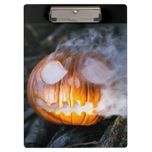 Headless Horseman's Jack-o-Lantern Head a Flame Clipboard