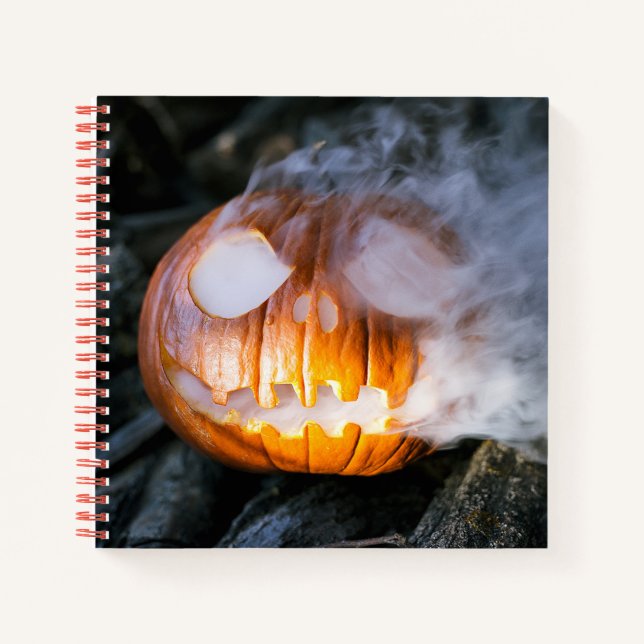 Headless Horseman's Jack-o-Lantern Head a Flame Notebook (Front)