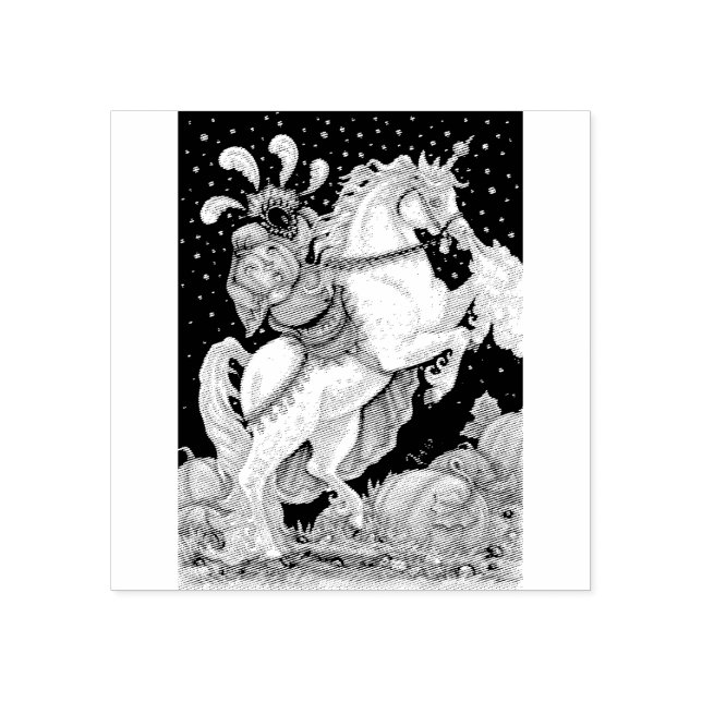 HEADLESS HORSEWOMAN HALLOWEEN UNICORN RUBBER STAMP (Imprint)