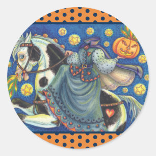 HEADLESS HORSEWOMAN, SIDESADDLE STICKERS SHEET Rnd