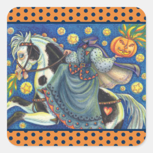 HEADLESS HORSEWOMAN, SIDESADDLE STICKERS SHEET Squ