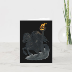Headless Rider With Pumpkin Halloween Motif Card