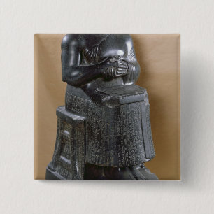 Headless statue of Prince Gudea  as an 15 Cm Square Badge