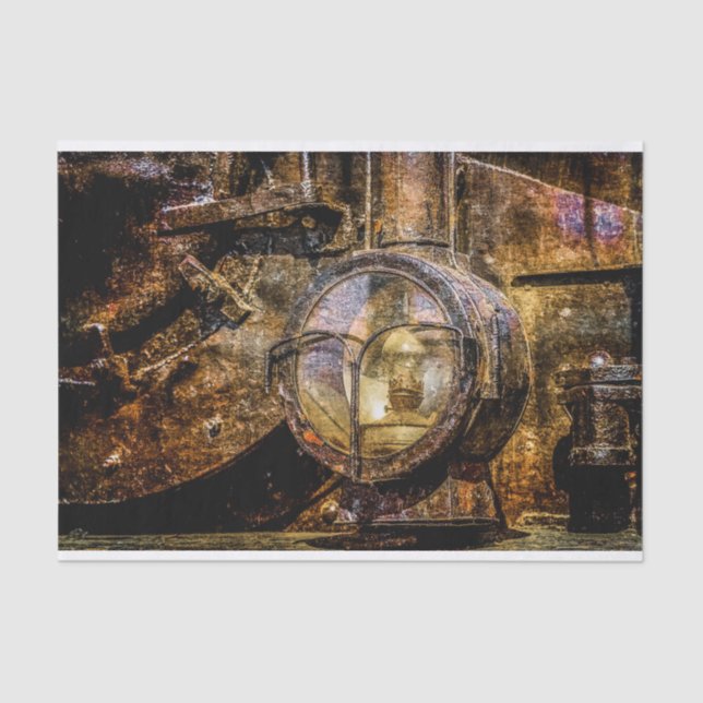 Headlight Of The Vintage Steam Train Tissue Paper (Front)