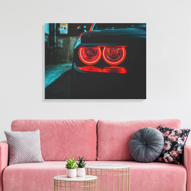 Headlights Stretched Canvas Print (Insitu(LivingRoom))