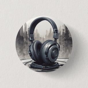 Headphone Artwork Music Lover 3 Cm Round Badge