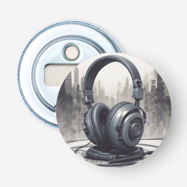 Headphone Artwork Music Lover Bottle Opener (Front)