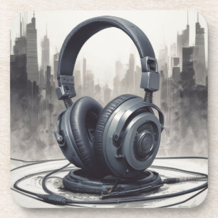 Headphone Artwork Music Lover Coaster