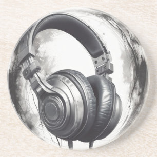 Headphone Artwork Music Lover Coaster