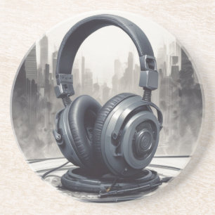 Headphone Artwork Music Lover Coaster