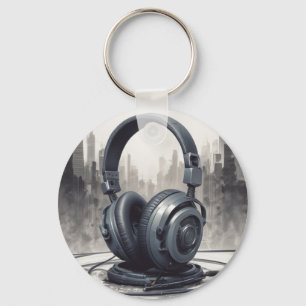 Headphone Artwork Music Lover Key Ring