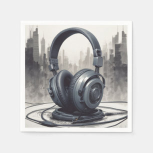 Headphone Artwork Music Lover Napkin