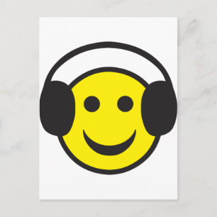 Headphone Face Rave Postcard