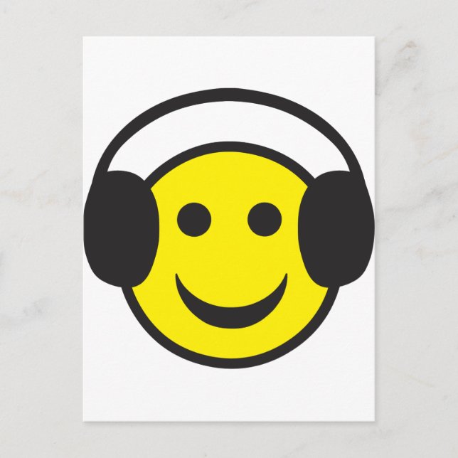 Headphone Face Rave Postcard (Front)