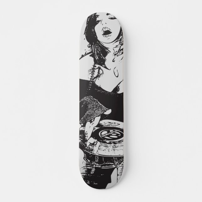 HEADPHONE GIRL WITH VINYL. ONEIGHTH Tokyo Original Skateboard (Front)