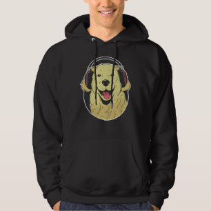 Headphone Golden Retriever Hoodie