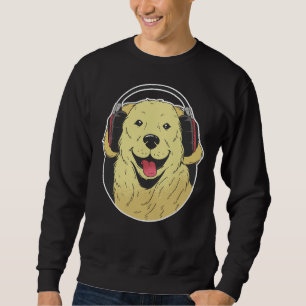 Headphone Golden Retriever Sweatshirt