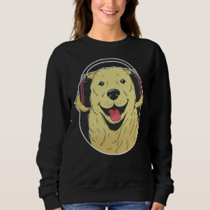 Headphone Golden Retriever Sweatshirt