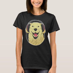 Headphone Golden Retriever T-Shirt
